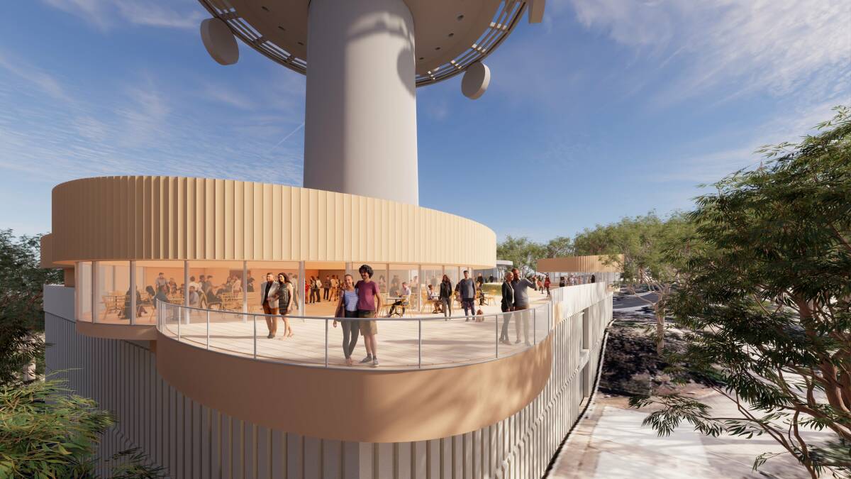 An artist's impression released by Telstra of its reopened tower on Black Mountain. Picture supplied