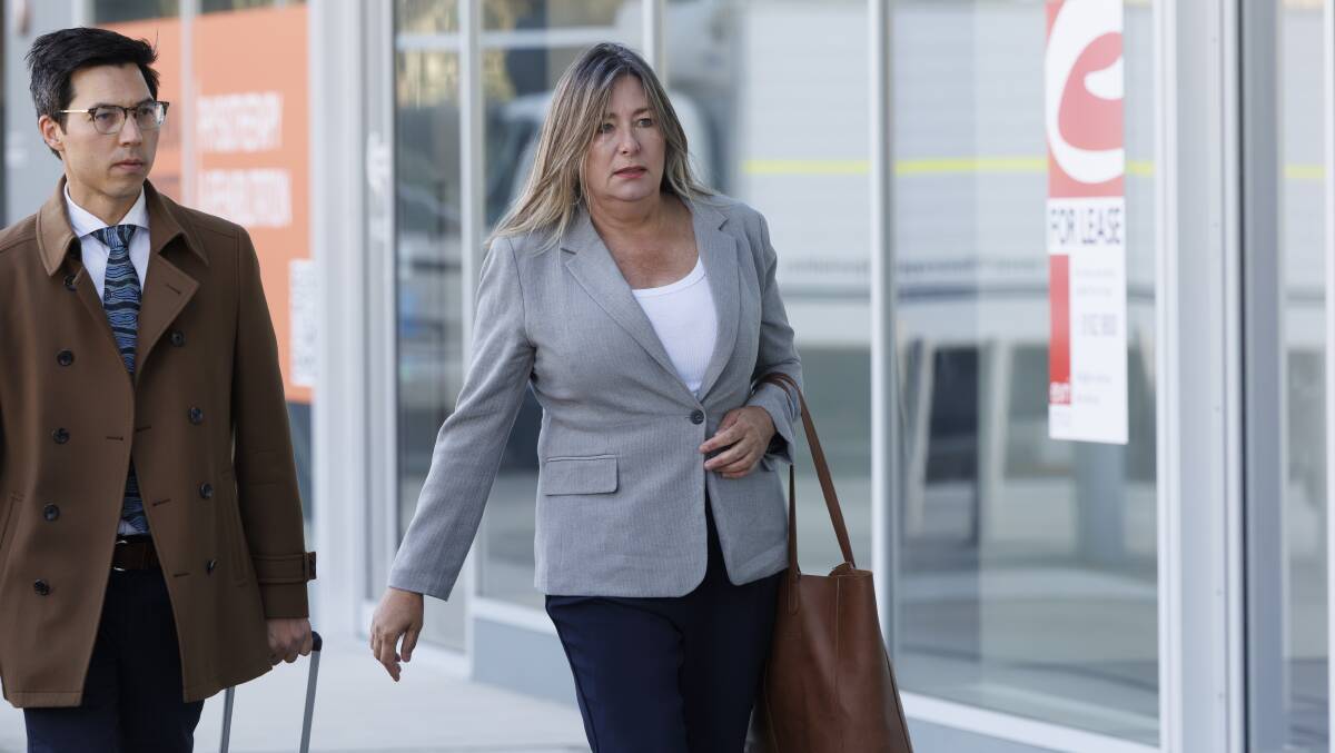Deputy Chief Minister Yvette Berry walking into an Integrity Commission hearing last month. Picture by Keegan Carroll 